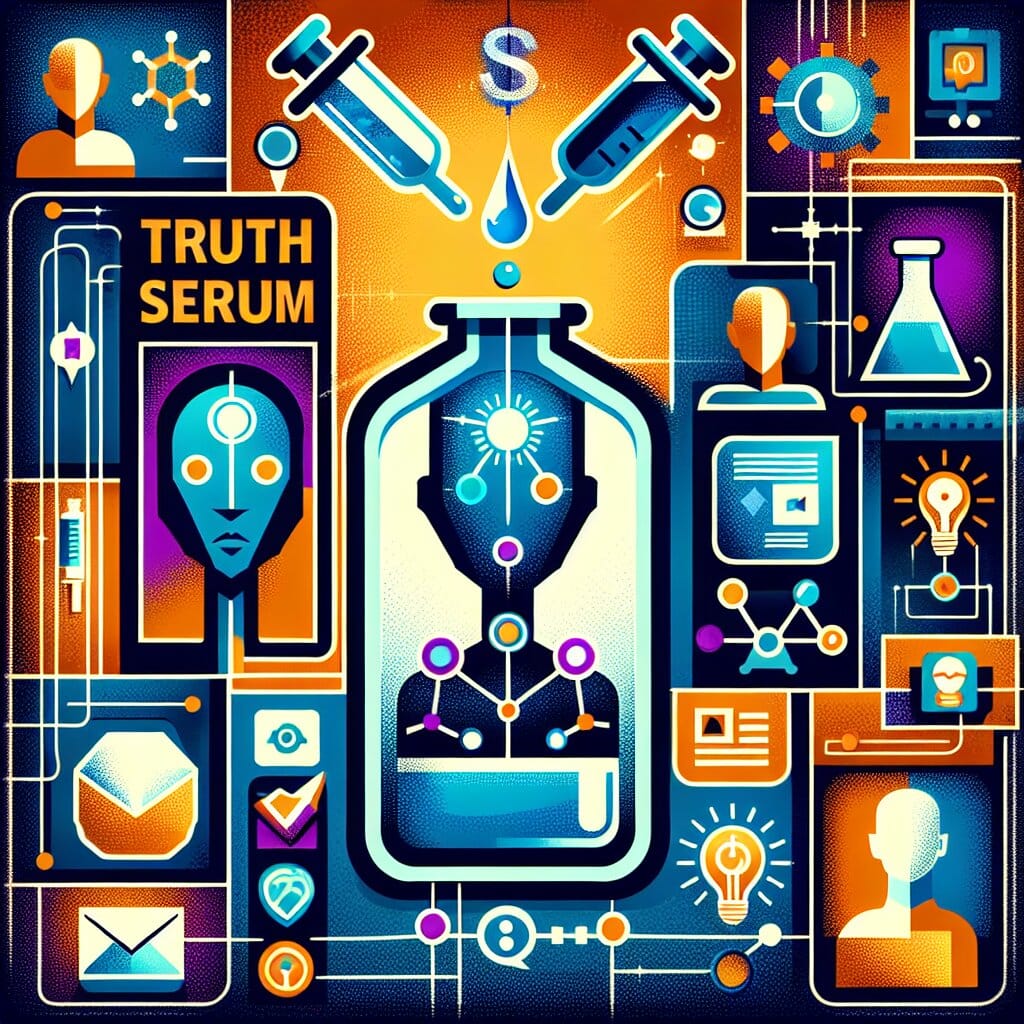 Représentation visuelle d'un chatbot IA et des défis liés à la véracité des informations