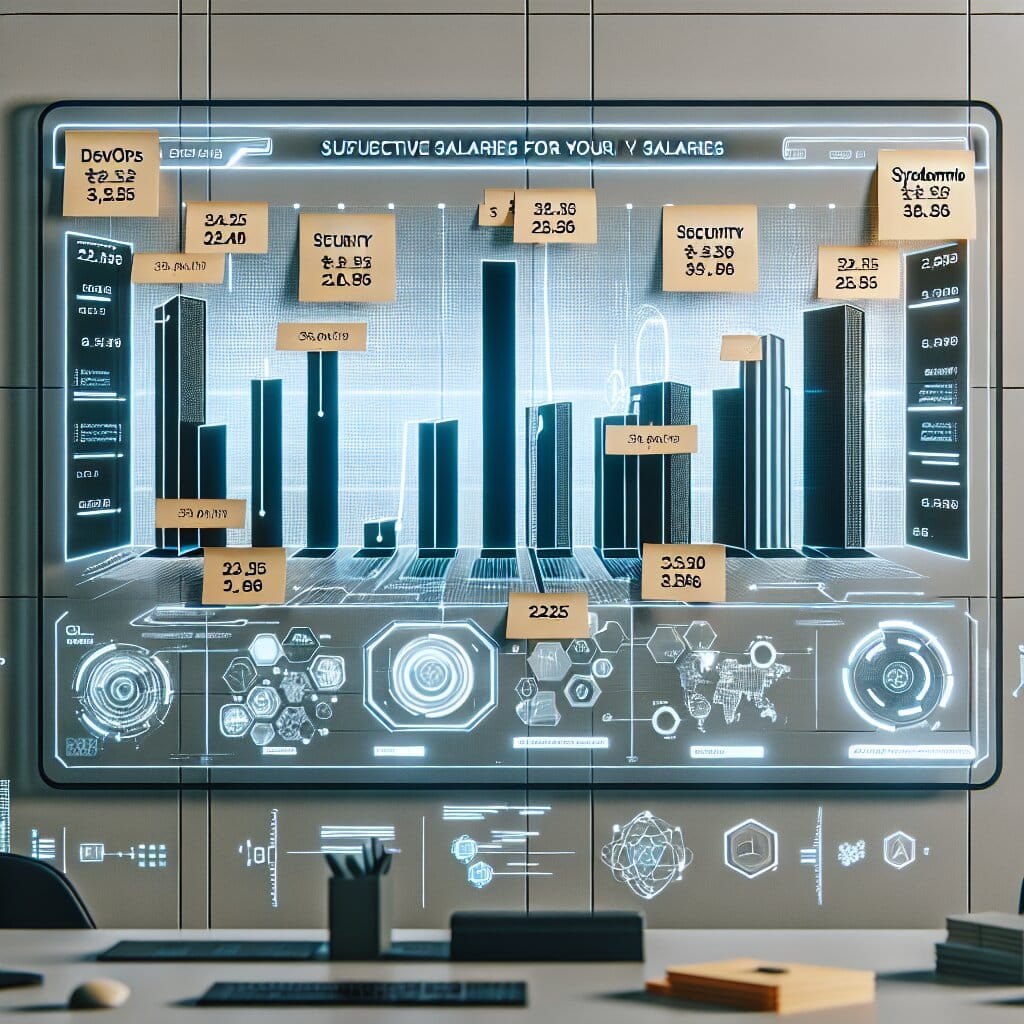 Grafiek die de salaristrends van IT specialisten over tijd weergeeft.