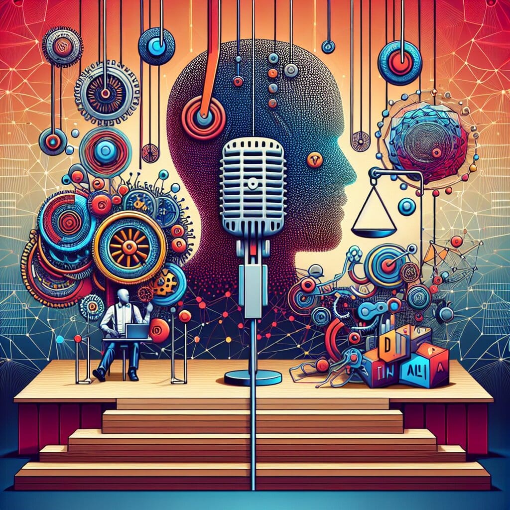 Ilustracja koncepcji decentralizacji sztucznej inteligencji.